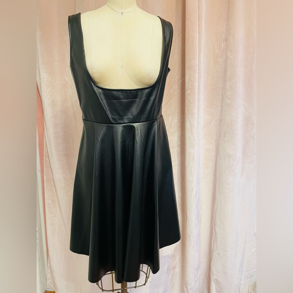 Shein new dress skirt black pleather gothic vamp club dance